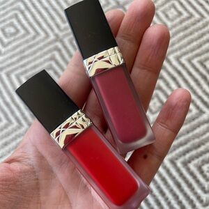 NEW, UNOPENED DIOR Forever Liquid Lipsticks in 620, Seductive, and 999, Sequin.